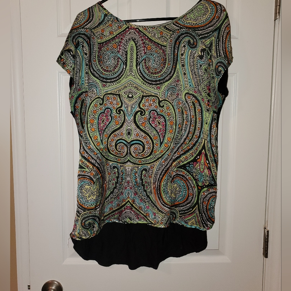 Cha Cha Vente silk front paisley pattern shirt